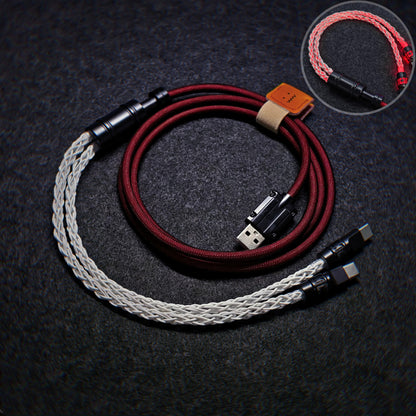 Customized manual data cable for mechanical keyboard, split into two e-sports aviation plug cables, dual 8K luminous data cables, magnetic axis mechanical keyboard