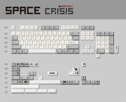 SPACE CRISIS  themed design, MOSS creative keycap set, PBT material personalized keycap set, mechanical keyboard replacement decorative keycaps, compatible with 61/64/68/75/84/87/104 key mechanical keyboard