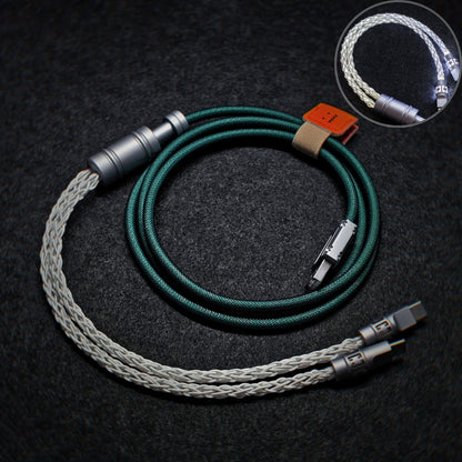 Customized manual data cable for mechanical keyboard, split into two e-sports aviation plug cables, dual 8K luminous data cables, magnetic axis mechanical keyboard