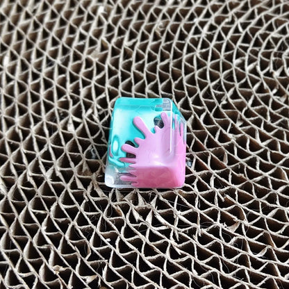 Splatoon theme, inkjet/graffiti, crystal resin personalized keycaps, game culture creative keycaps, Mechanical keyboard decorative keycaps