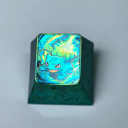 Pok é mon series, Bulbasaur evolution, Ivysaur, Venusaur, 1U titanium alloy personalized keycaps, anime and game culture creative decorative keycaps
