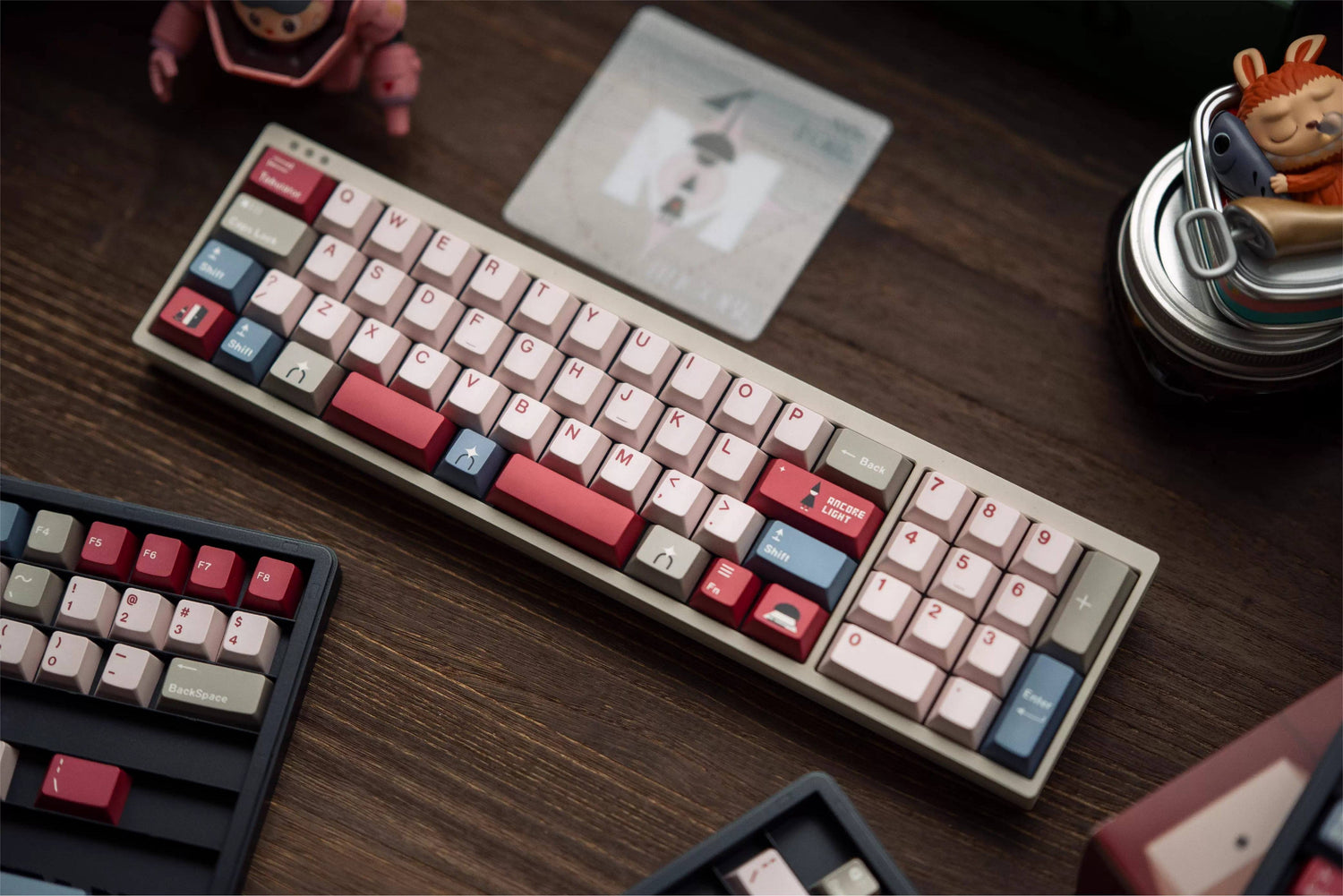 Monument Valley, ANCORE LIGHT themed personalized keycap set, soft gloss metallic pink factory high sublimation process keycaps, fully supplemented