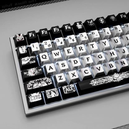 Prometheus metallic paint keycaps, made of PBT material Original Factory Height,  mechanical keyboard replacement keycap set, Compatible with 61/64/68/75/84/87/104 Key Mechanical Keyboard Keycap Set