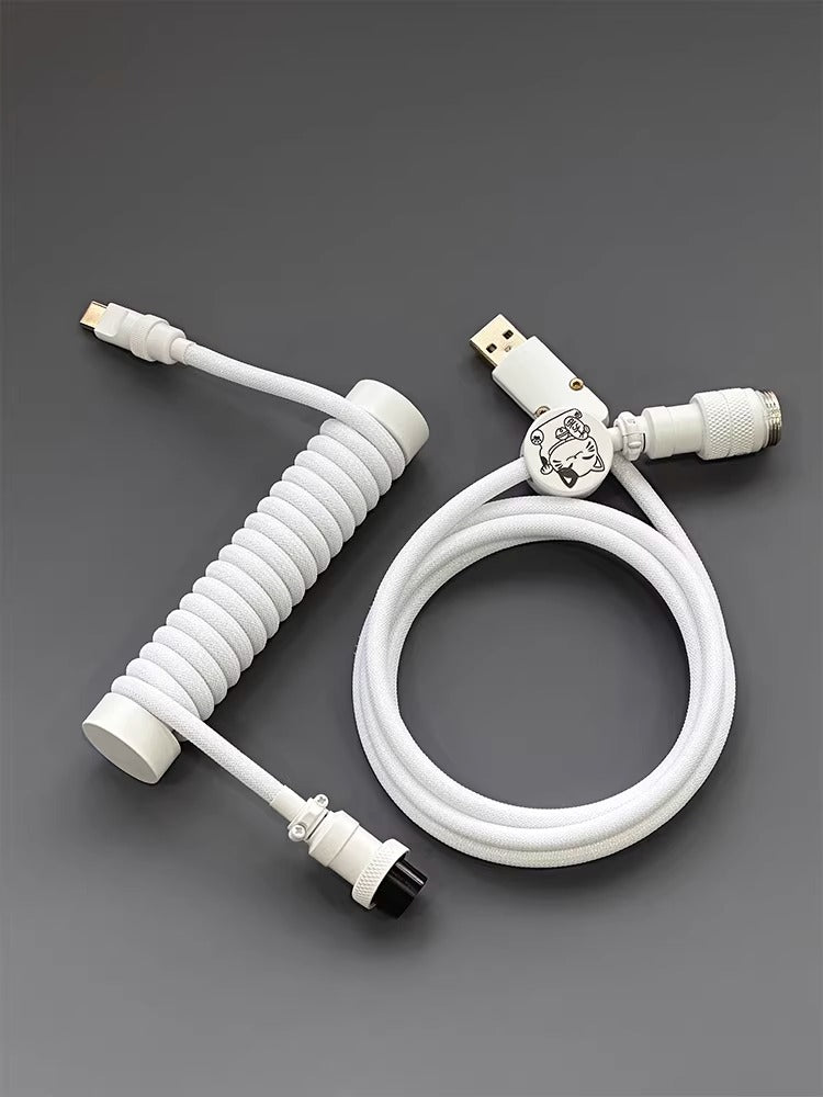 Baby short spiral custom keyboard aviation plug cable magnetic cable holder suitable for magnetic shaft 8K, mechanical keyboard manual customization data cable