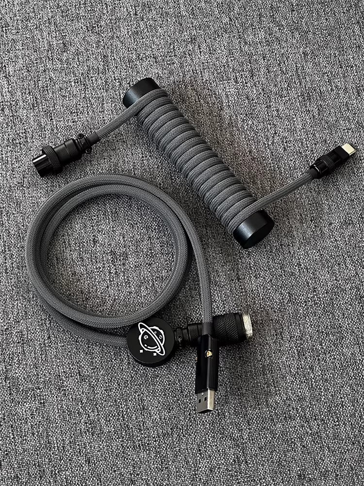 Baby short spiral custom keyboard aviation plug cable magnetic cable holder suitable for magnetic shaft 8K, mechanical keyboard manual customization data cable