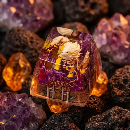 Pok é mon, Arcanine theme coating and sealing design, Crystal Resin Personalized Keycaps, Anime Game Culture Creative Resin Keycaps, Mechanical Keyboard Art Decorative Keycaps