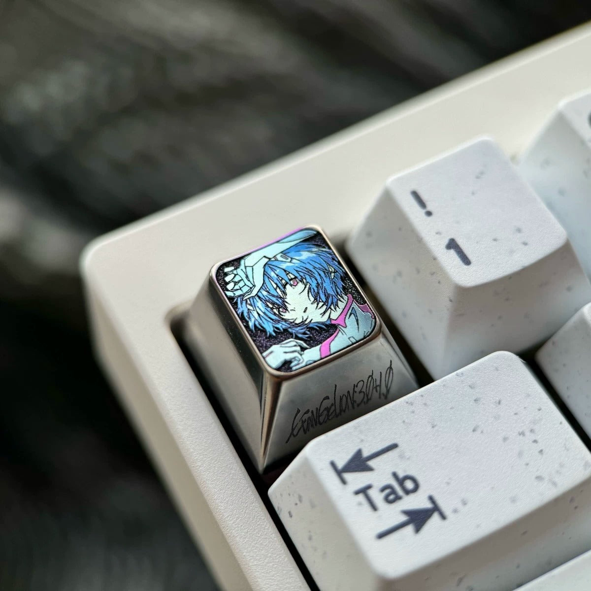 EVA, Ayanami Rei, 1U titanium alloy collection, ice crystal base, height optional, anime and game creative titanium alloy personalized keycaps, mechanical keyboard decorative keycaps