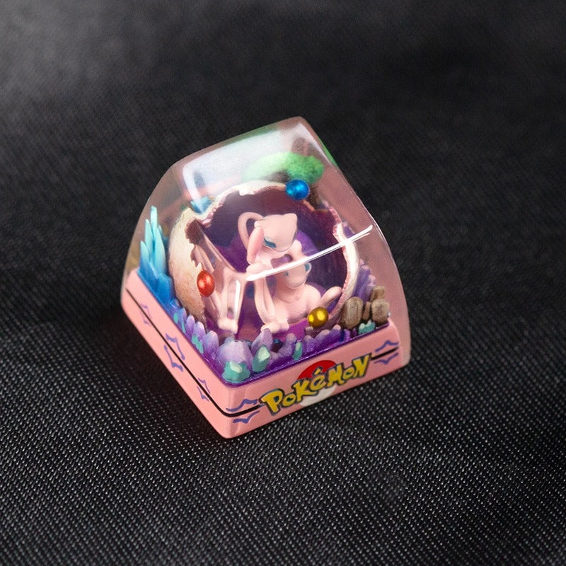Pok é mon, Mew, 1U Crystal drops of glue, SA highly personalized keycaps, anime and game mechanical keyboard accessories decorative keycaps