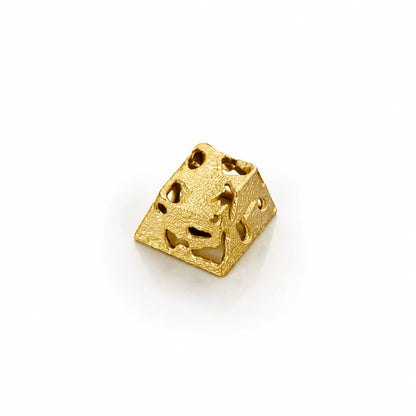 Hollow corrosion design, metal copper personalized keycaps, non-ferrous metal creative mechanical keyboard keycaps, computer desktop with decorative keycaps