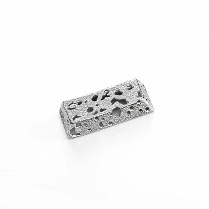 Hollow corrosion design, metal copper personalized keycaps, non-ferrous metal creative mechanical keyboard keycaps, computer desktop with decorative keycaps