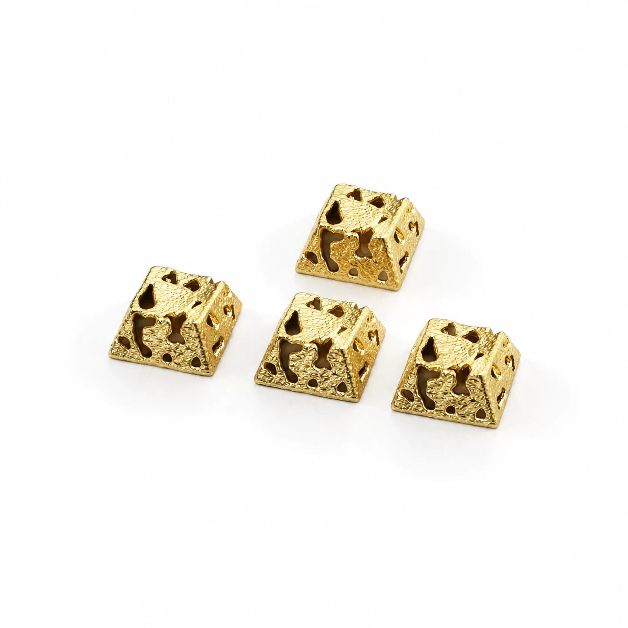 Hollow corrosion design, metal copper personalized keycaps, non-ferrous metal creative mechanical keyboard keycaps, computer desktop with decorative keycaps