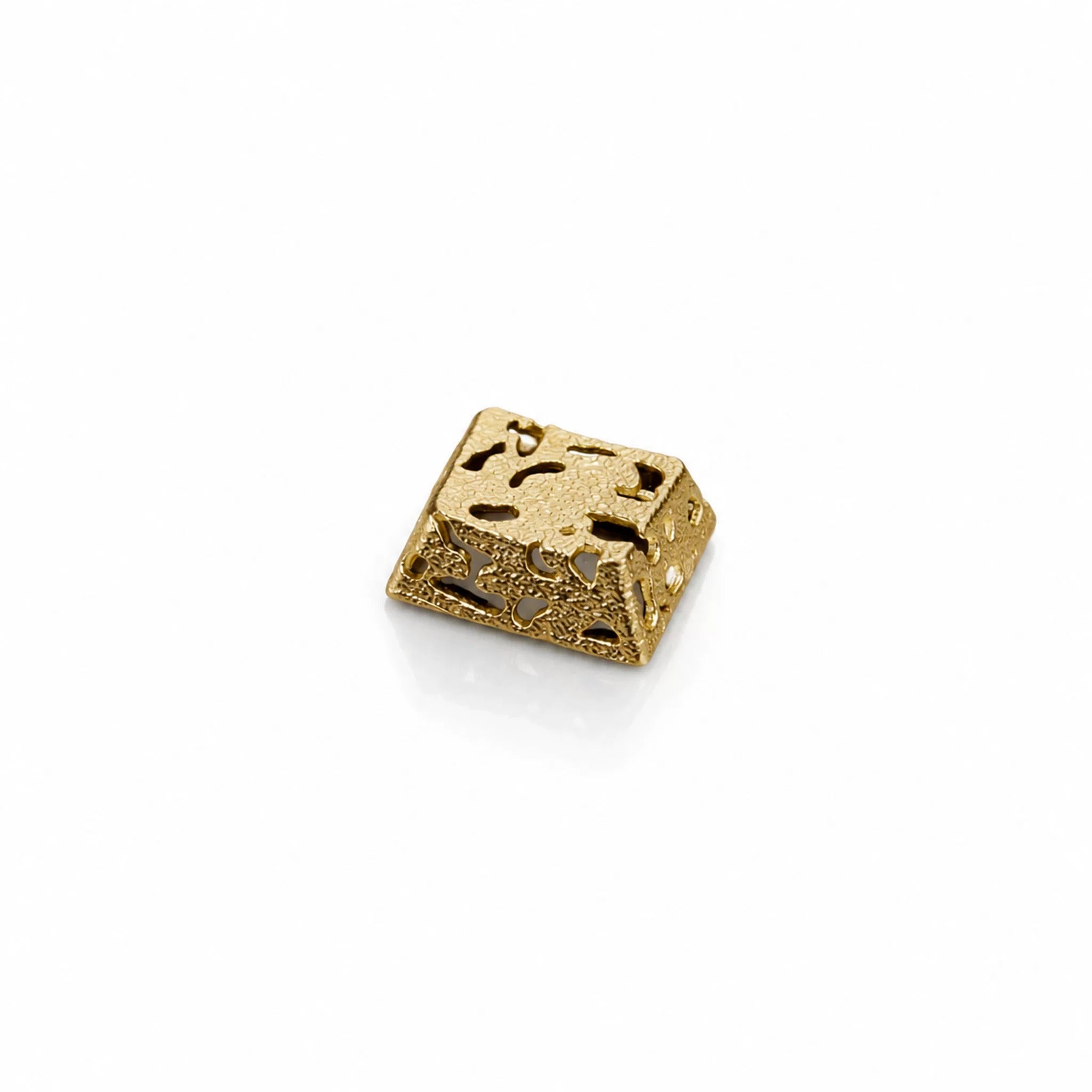 Hollow corrosion design, metal copper personalized keycaps, non-ferrous metal creative mechanical keyboard keycaps, computer desktop with decorative keycaps