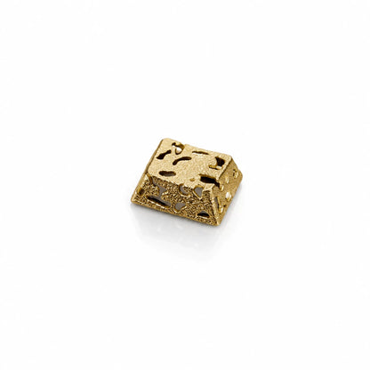 Hollow corrosion design, metal copper personalized keycaps, non-ferrous metal creative mechanical keyboard keycaps, computer desktop with decorative keycaps