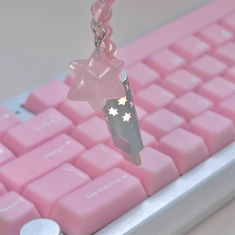 Single crystal copper aviation plug data cable pink cherry blossom light 8k return rate mechanical keyboard cable