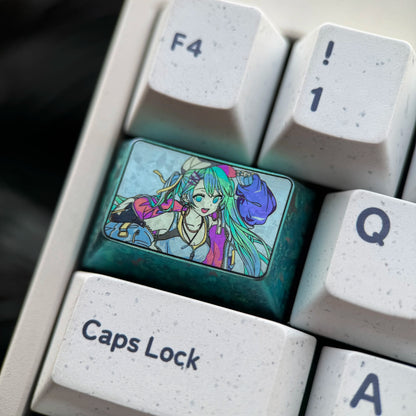 Hatsune Miku series 1.5U titanium alloy personalized keycap, music animation game creative art decoration keycap