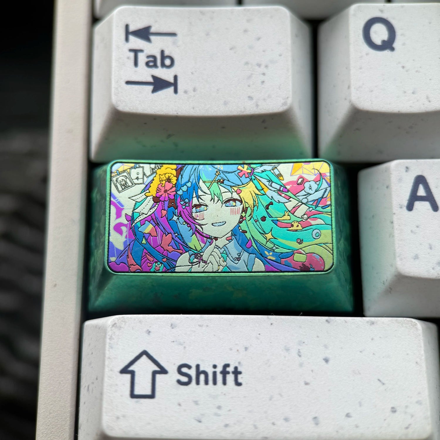 Hatsune Miku 2U/1.75U&amp;nbsp; titanium alloy personalized key cap, animation game culture creative decoration key cap