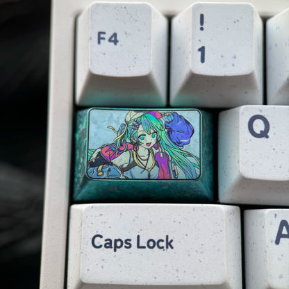 Hatsune Miku series 1.5U titanium alloy personalized keycap, music animation game creative art decoration keycap