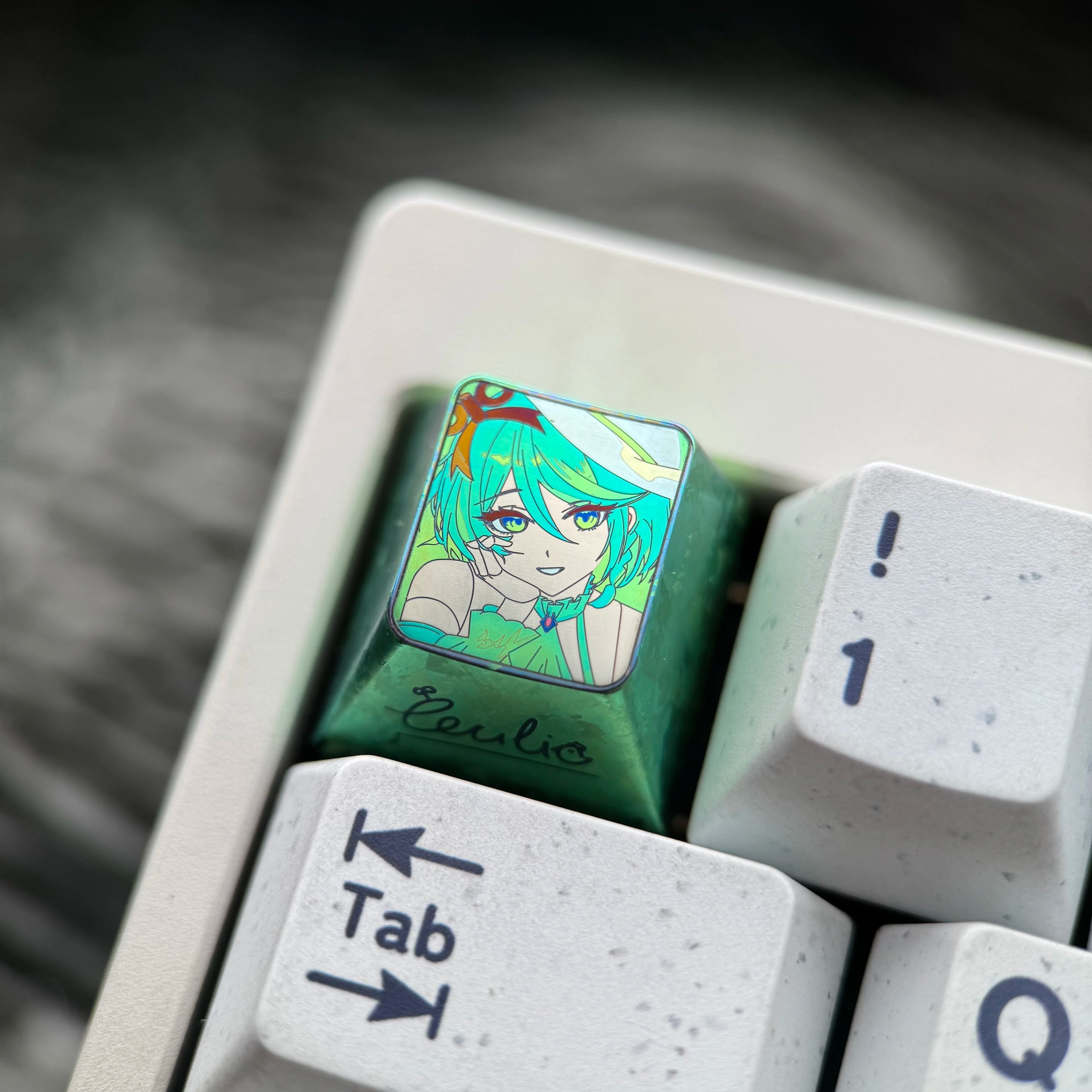 Cecilia Immergreen, VTuber, 1U signature titanium alloy personalized keycap, anime virtual idol decorative keycap, cultural peripheral products