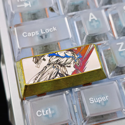 Precision black and white lines 2.25U enter key/left shift collection, titanium alloy personalized keycaps, anime game culture creative mechanical keyboard decorative keycaps