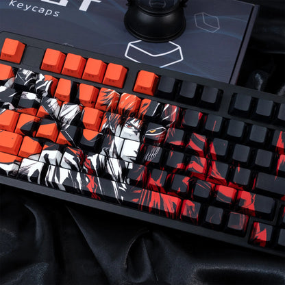 Shinigami series, Kurosaki Ichigo themed keycaps, PBT material, Sublimation， Anime and Game Culture Creative Set Keycaps
