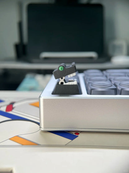 Cute crocodile shaped design with 1U printed resin personalized keycaps, cartoon image artistic creative keycaps, mechanical keyboard decorative keycaps.