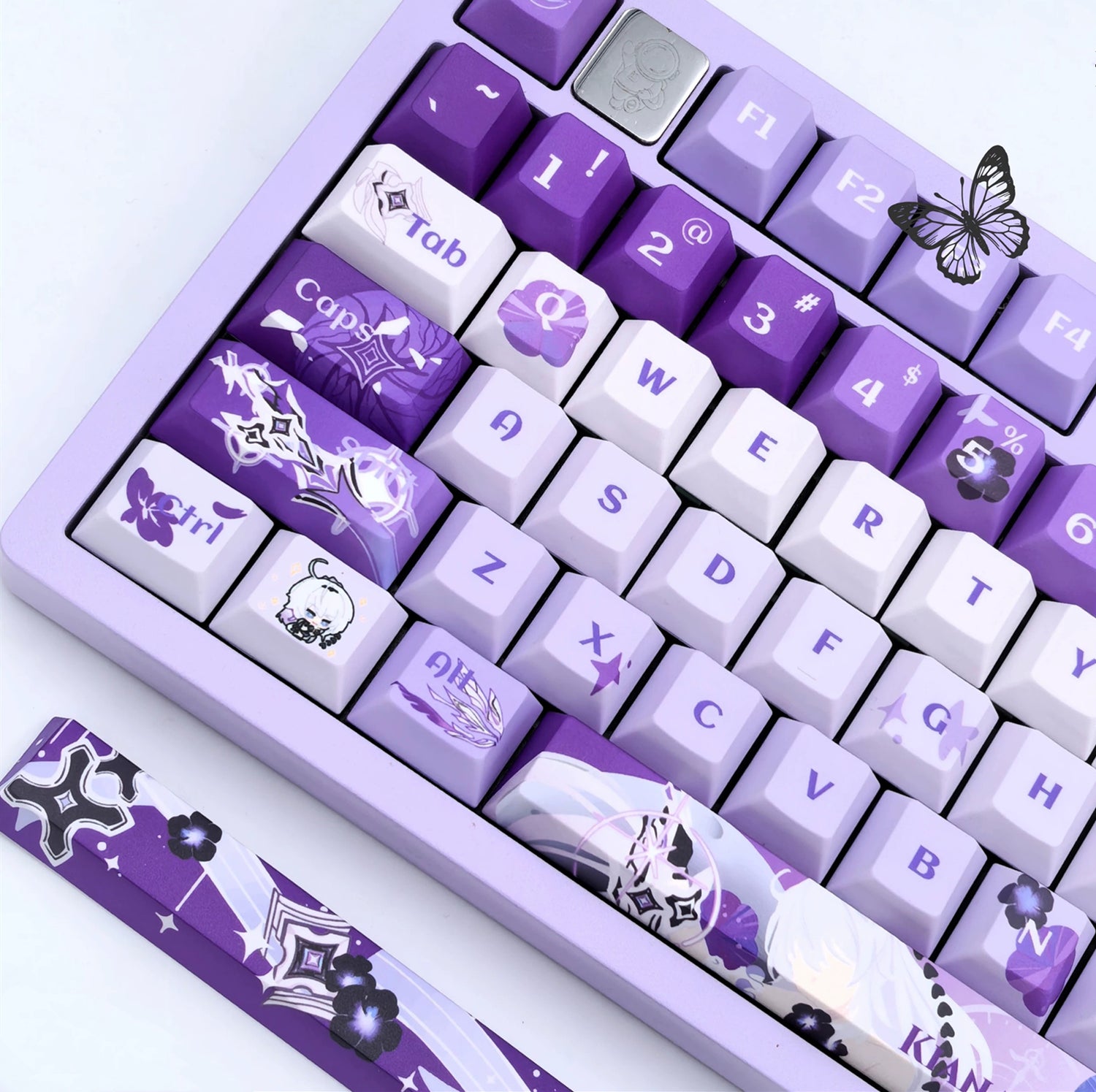 Honkai Impact 3，Kiana Kaslana theme, custom set personalized keycap series, PBT material, compatible with 61/64/68/75/84/87/104 mechanical keyboard keycap set