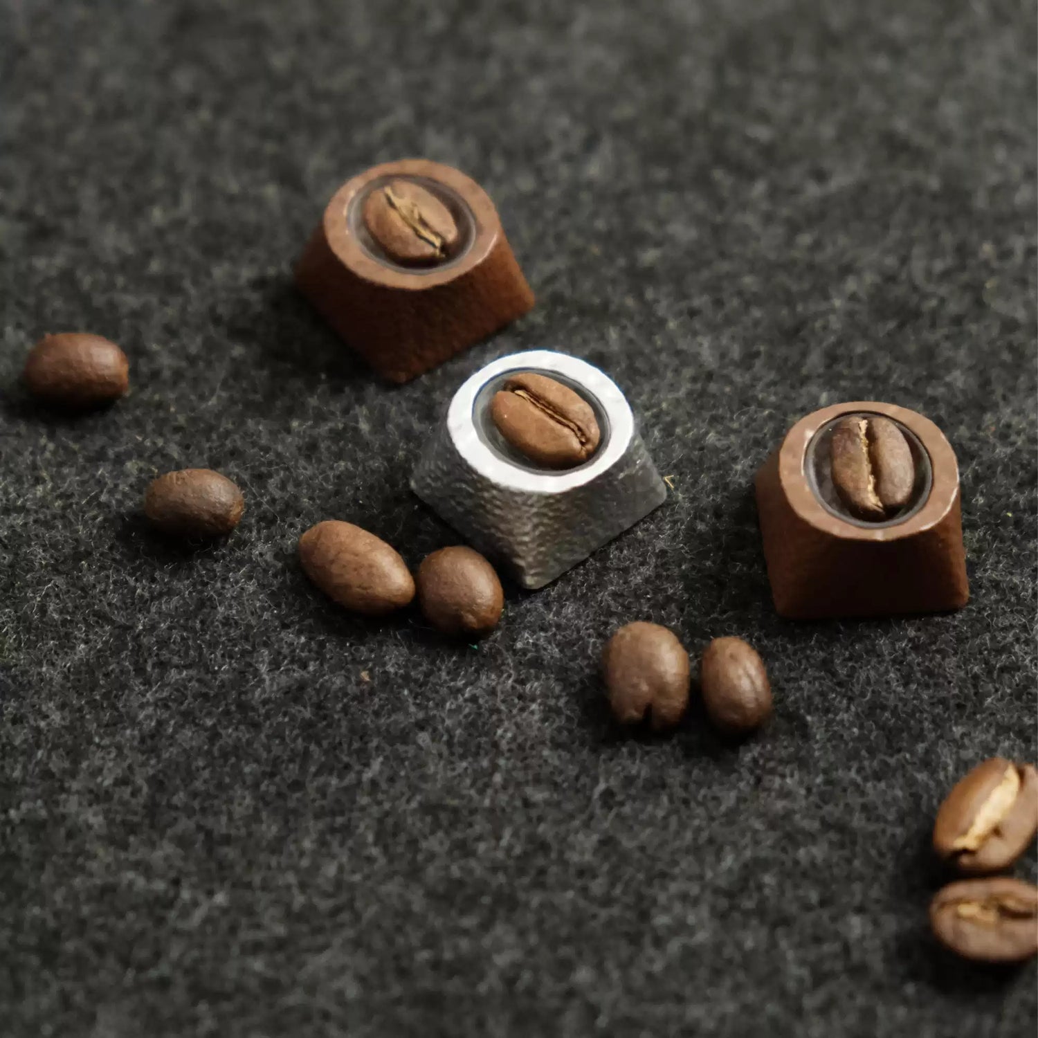 Resin coffee beans, coated with transparent resin coffee beans, creative and personalized keycaps, mechanical keyboard decorative art keycaps