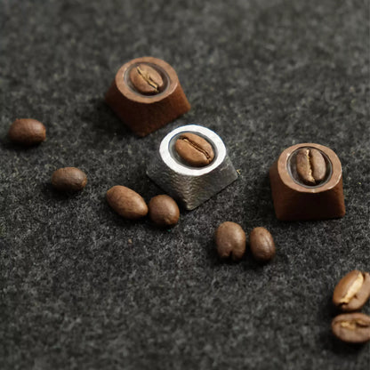 Resin coffee beans, coated with transparent resin coffee beans, creative and personalized keycaps, mechanical keyboard decorative art keycaps
