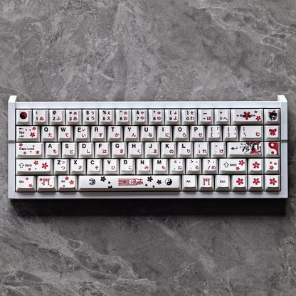 Touhou Project, Hakurei Reimu Theme Design Set Anime Game Personalized Keycaps Original Factory Height PBT Compatible 60 63 64 65 68 75 87