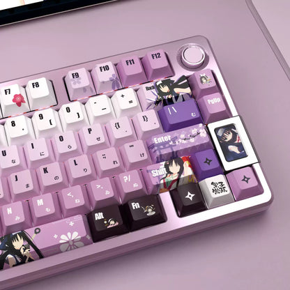 Senren*Banka theme, Hitachi Mako，PBT material anime and game cultural and creative keycaps set, Compatible with 61/64/68/75/84/87/104 Key Mechanical Keyboard Keycap Set