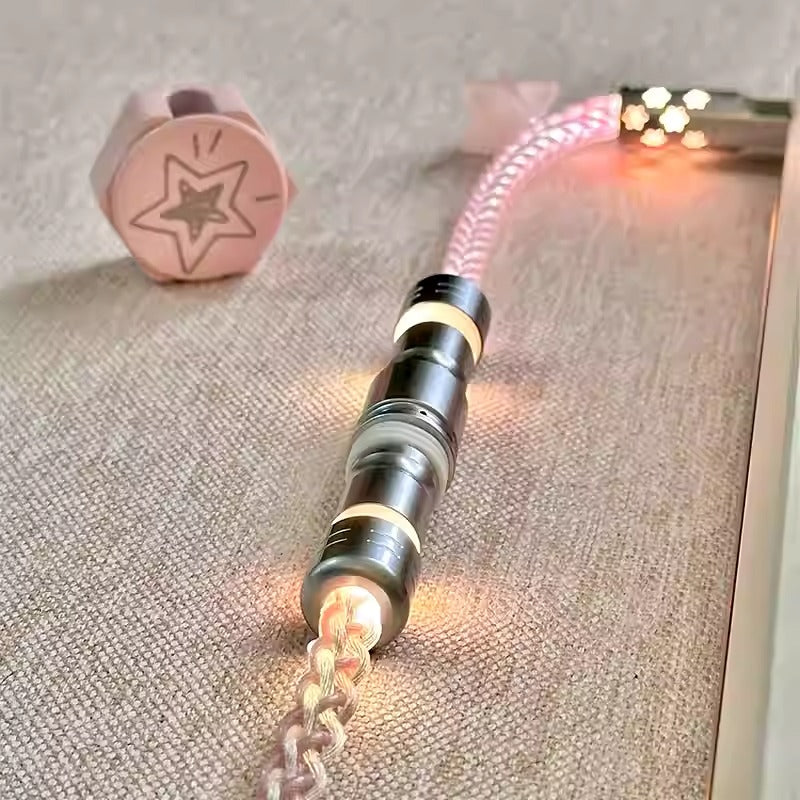 Single crystal copper aviation plug data cable pink cherry blossom light 8k return rate mechanical keyboard cable