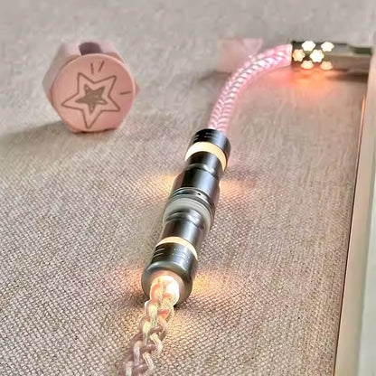 Single crystal copper aviation plug data cable pink cherry blossom light 8k return rate mechanical keyboard cable