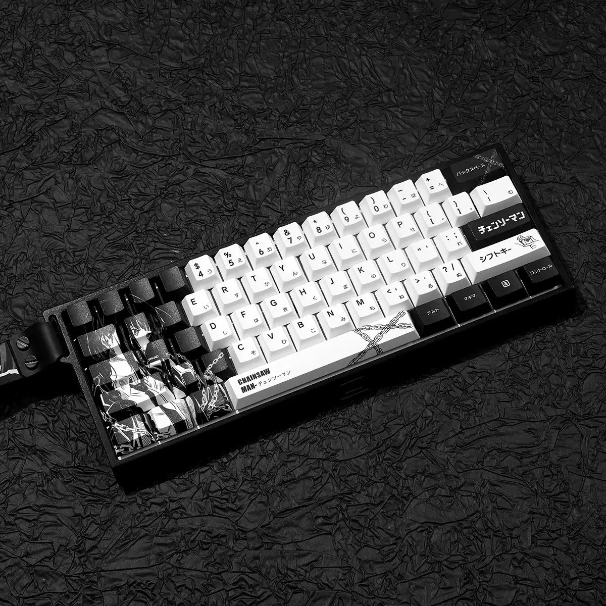 Chainsaw Man series, Makima themed PBT material personalized keycap set, anime and games cultural creative decoration keycap set, compatible with 61/64/68/75/84/87/104 mechanical keyboard