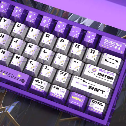 Laser electronic themed personalized keycap set, metal paint PBT sublimation material factory height