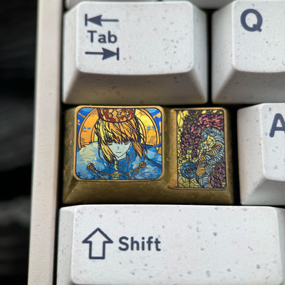 Fate， Saber, 1.75U ladder CAPS titanium alloy personalized keycap, anime, gaming, cultural and creative mechanical keyboard decoration keycap