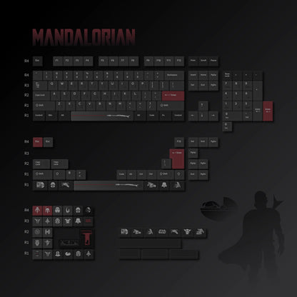 Original sci-fi Star Wars series, The Mandalorian themed keycap factory height 172 key PBT material mechanical keyboard personalized keycap set