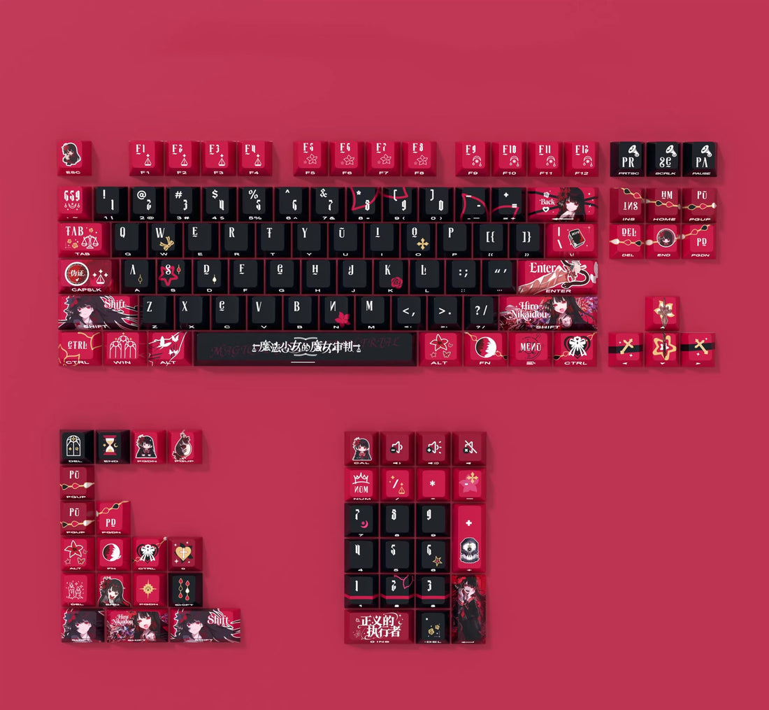 Magical Girl Witch Trial, Hiro theme, PBT material personalized keycap set keycaps, anime character creative peripheral keycaps