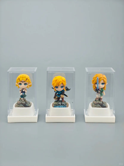 Legend of Zelda，Link/Princess Zelda， Multi colored resin printing and coloring, three-dimensional modeling, anime, gaming, cultural creativity, personalized keycaps, mechanical keyboard decoration keycaps