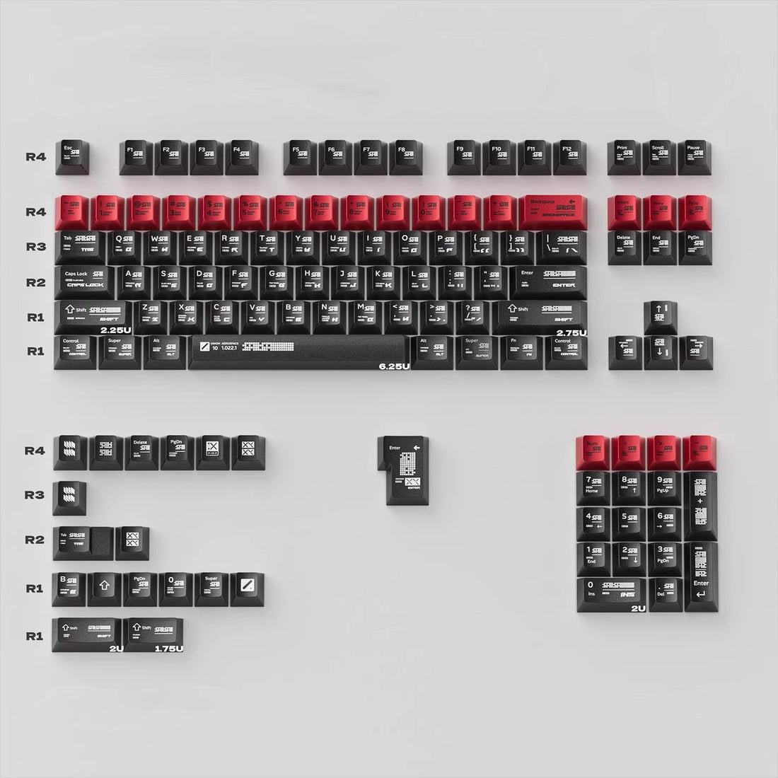 Parameterized theme design, metal paint texture PBT material personalized keycap set, mechanical keyboard decorative keycaps