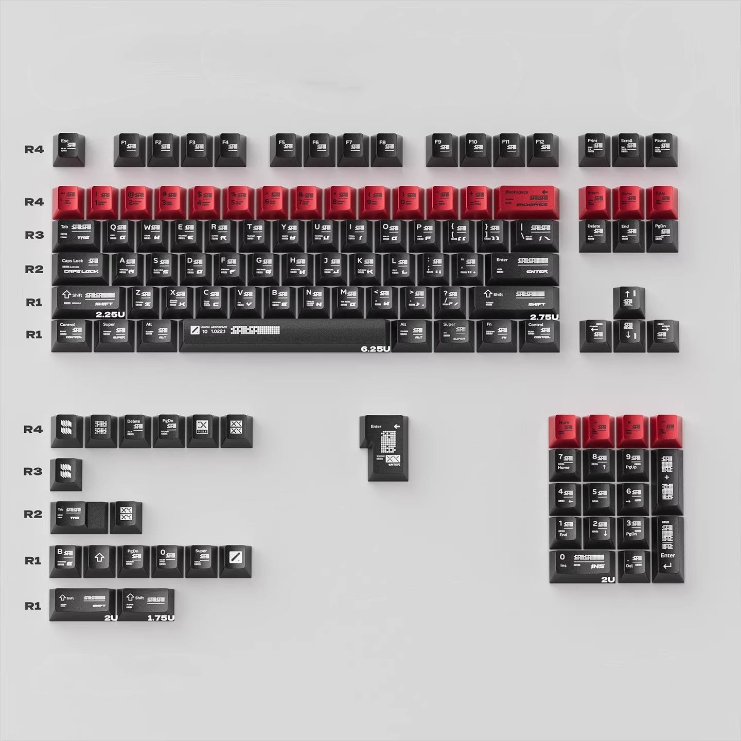 Parameterized theme design, metal paint texture PBT material personalized keycap set, mechanical keyboard decorative keycaps