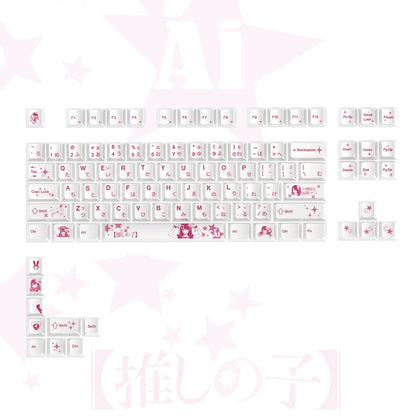 [OSHI NO KO], Hoshino Ai Theme Design Set Personalized Keycaps Original Factory Height PBT Compatible 60 63 64 65 68 75 87