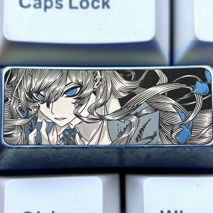 Ado, 2.25U titanium alloy personalized keycaps, metal decorative keycaps for anime and game virtual idols, keyboard replacement keycaps.