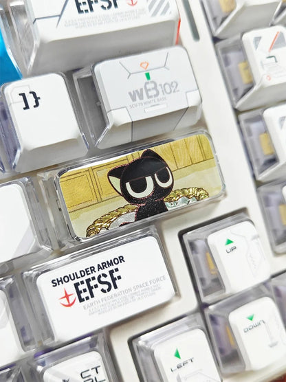 Arknights， Black cat shaped PC resin personalized keycaps, anime and game cultural creative keycaps, mechanical keyboard return decorative keycaps
