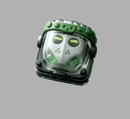 Skeleton Space Man Machine Gun Soldier Personalized Keycaps, Original Design Resin Material Mechanical Keyboard Decorative Keycaps, Cartoon Art Keycaps