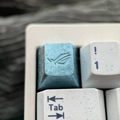 ROG (Republic of Gamers) logo, 1U titanium alloy ice crystal patterned personalized keycap, computer peripheral mechanical keyboard decorative keycap