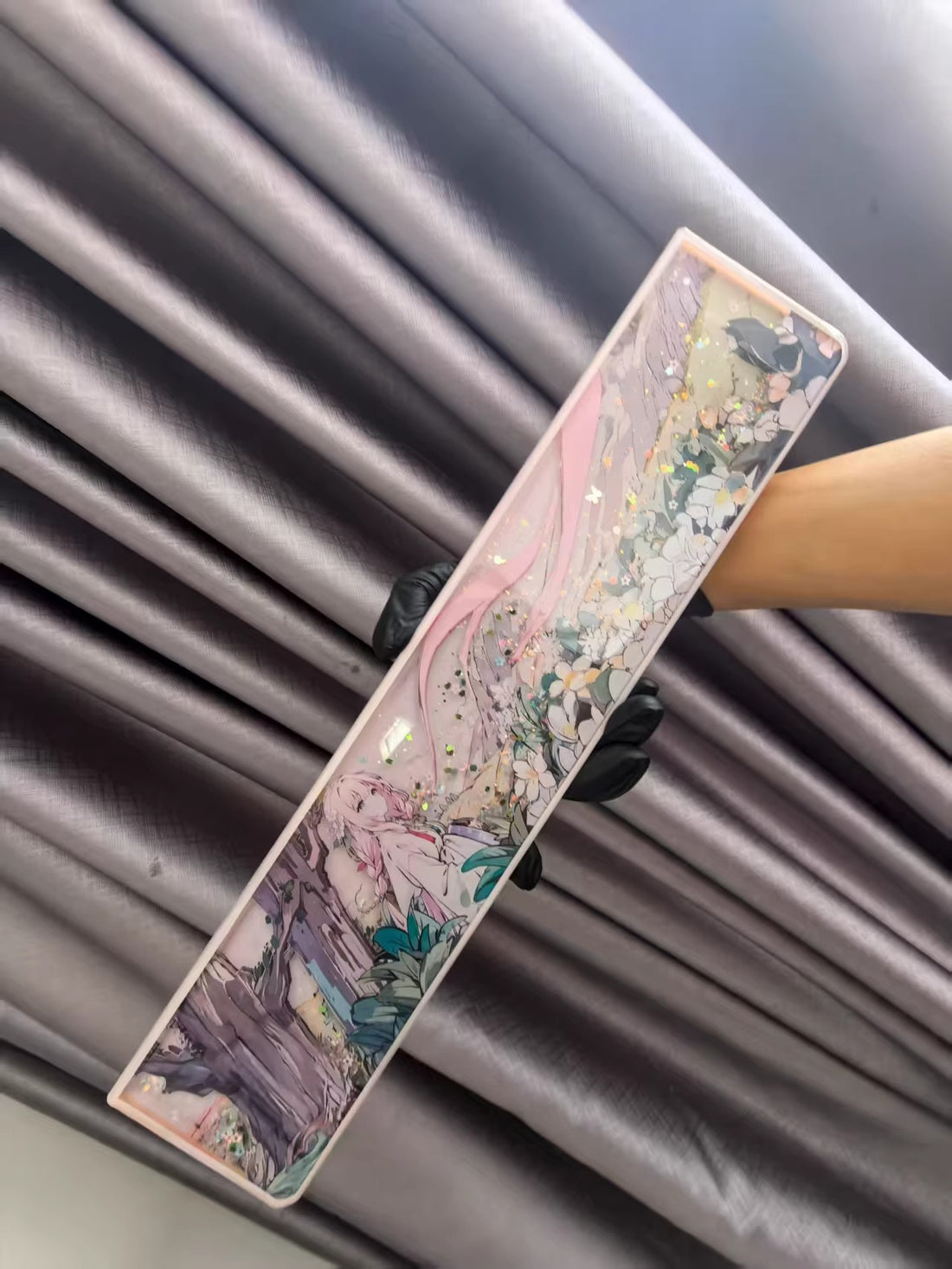 Flower Sea Beautiful Girl Theme, Dynamic Sand Keyboard Palm Rest, Keyboard Peripheral Accessories