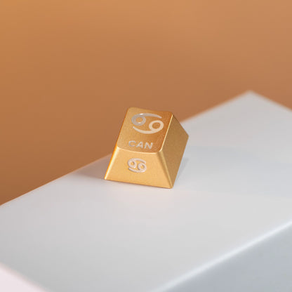 Twelve zodiac signs, aluminum alloy CNC metal anode personalized keycaps, mechanical keyboard decorative keycaps