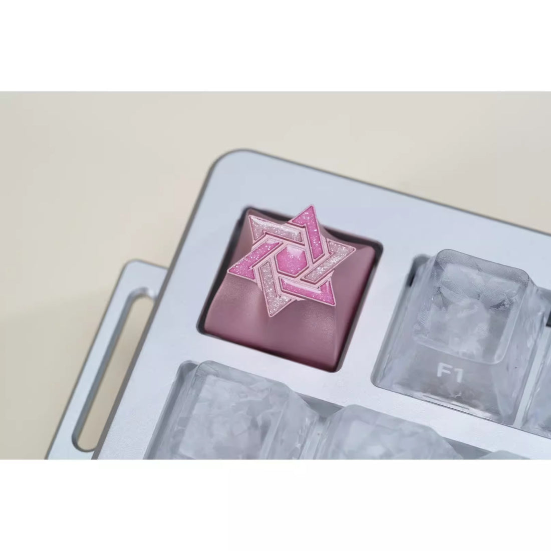Hexagram star personalized keycap aluminum alloy CNC metal anode enamel color metal decorative keycap