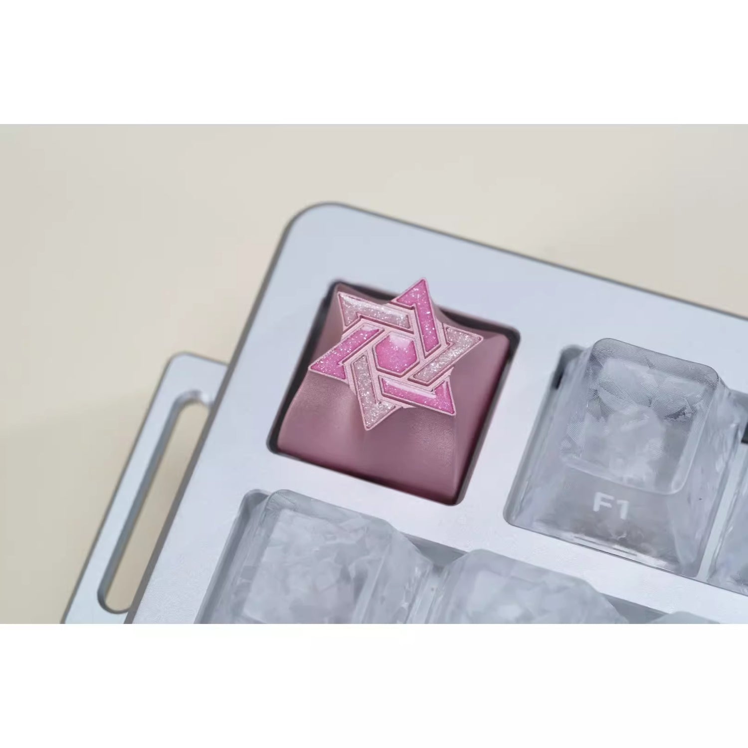 Hexagram star personalized keycap aluminum alloy CNC metal anode enamel color metal decorative keycap