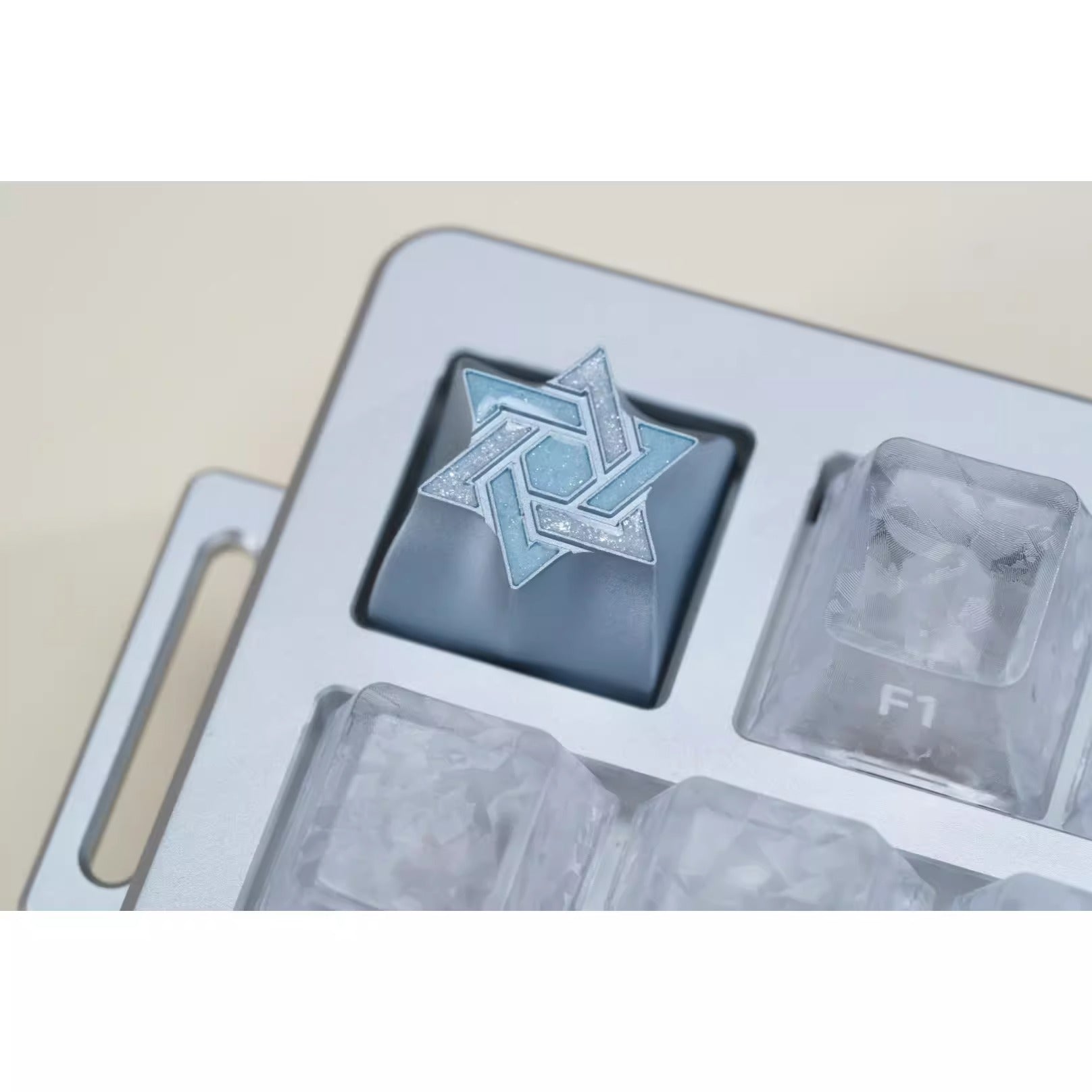 Hexagram star personalized keycap aluminum alloy CNC metal anode enamel color metal decorative keycap